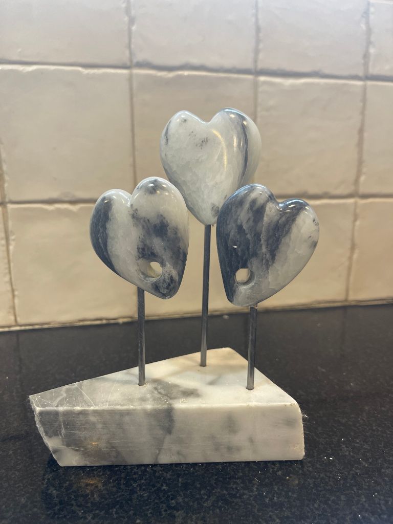 Lollipop panda soapstone hearts