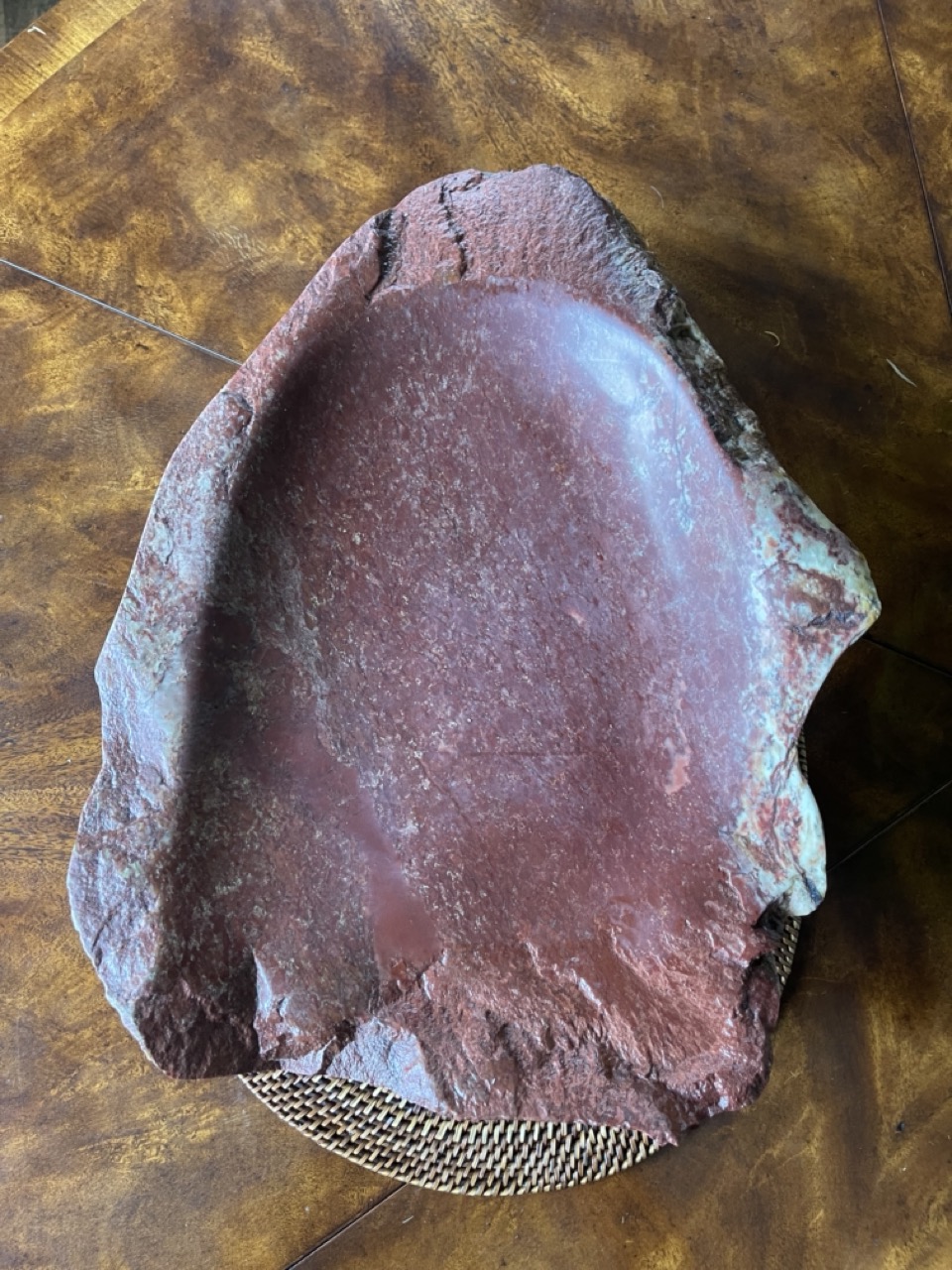 Red wonderstone vessel, a potential home for small collectibles or a center piece for candle light
